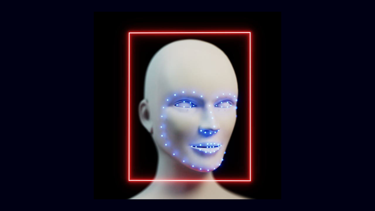 Ansicht Rendering Landmarks bei der Gesichtserkennung